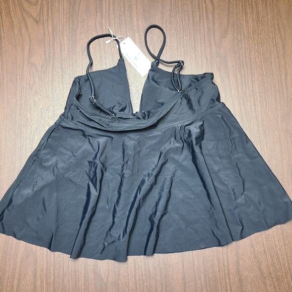 NWT Beachsissi Women’s Tankini Set Black Top Animal Print Bottoms L - Picture 3 of 7